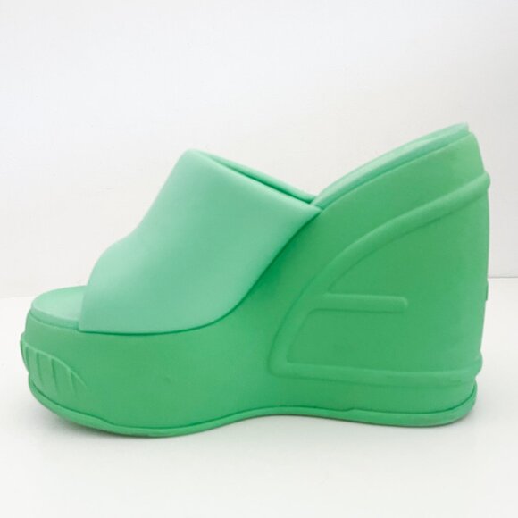 FENDI Nappa Fashion Show Platform 140mm Slide Sandals  Wedge - Picture 9 of 11